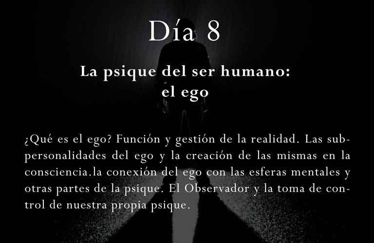 ¿Qué es el ego? Función y gestión de la realidad. Las subpersonalidades del ego y la creación de las mismas en la consciencia.la conexión del ego con las esferas mentales y otras partes de la psique. El Observador y la toma de control de nuestra propia psique.